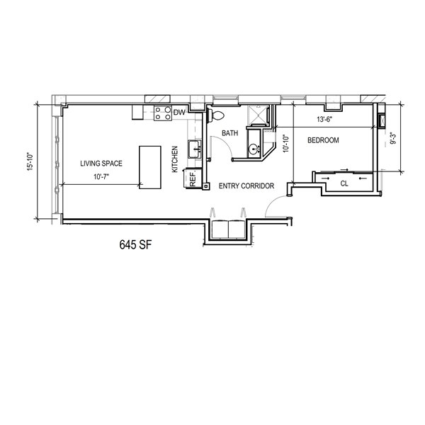  FLOOR  PLAN  1J ADA  MKE Lofts Apartments